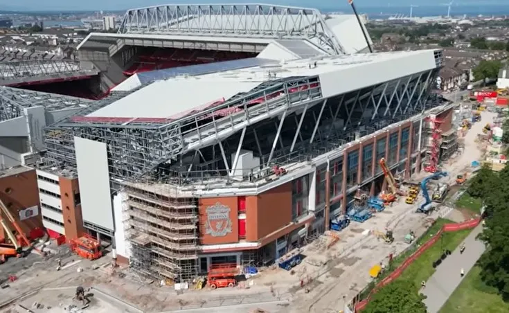 Bản thiết kế và hình ảnh tái phát triển khán đài Anfield Road End, mở rộng sức chứa sân Anfield