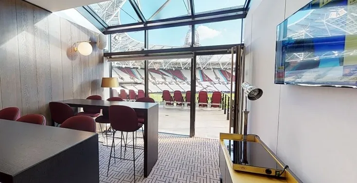 Không gian sang trọng của khu vực dịch vụ hiếu khách tại London Stadium