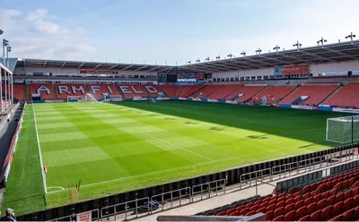 Sân vận động Bloomfield Road của Blackpool FC nhìn từ trên cao