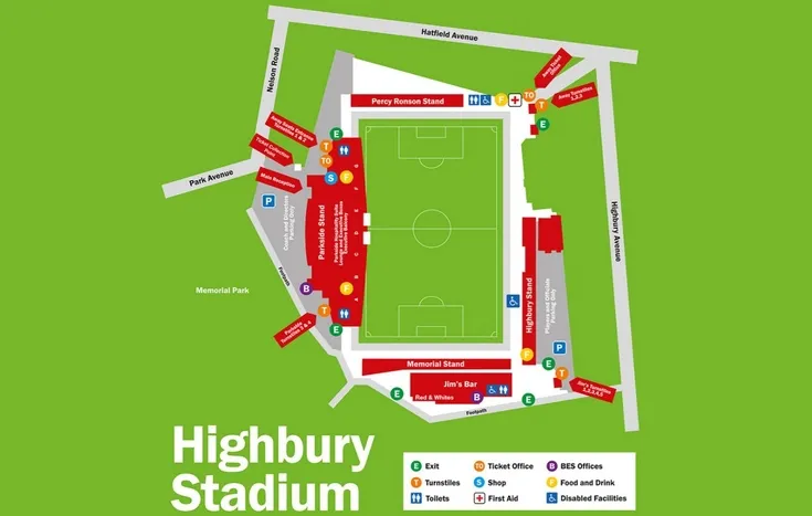 Sơ đồ bố trí chỗ ngồi sân vận động Highbury Fleetwood Town
