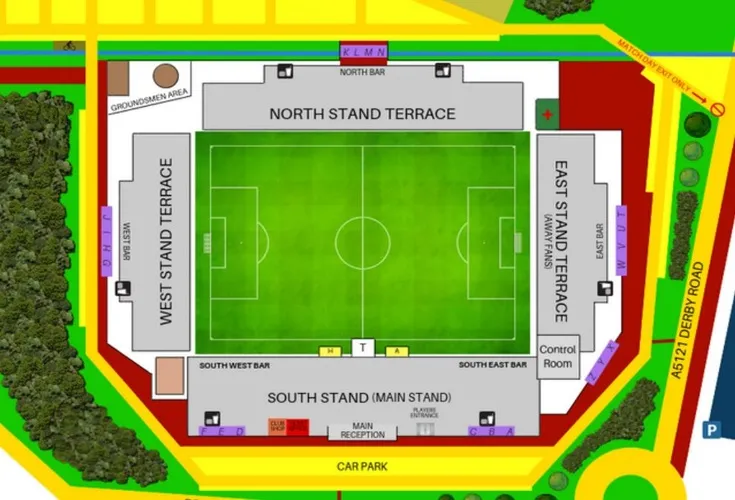 Sơ đồ chỗ ngồi chi tiết của Pirelli Stadium, hướng dẫn vị trí các khán đài và lối vào