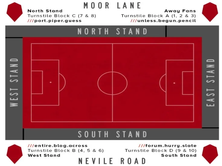Sơ đồ chỗ ngồi chi tiết của sân vận động Peninsula Stadium, Moor Lane, hiển thị các khu vực khán đài