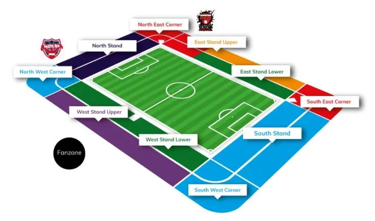 Sơ đồ chỗ ngồi chi tiết sân Riverside Stadium của Middlesbrough
