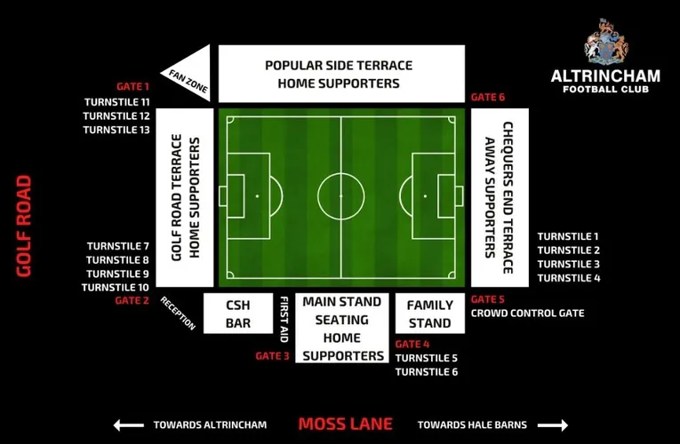 Sơ đồ sân vận động Altrincham FC