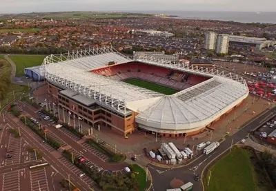 Toàn cảnh Sân vận động Ánh sáng từ trên cao, biểu tượng của Sunderland AFC